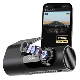 Qubo Dashcam Pro X (2026 Edition) | 2K Resolution FHD+ | Doubles up as in-Cabin Camera|NightPulse Vision | Wide FOV | Supercapacitor | Built in Wi-Fi, Mic | Up to 1TB