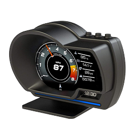 Morelian Car HUD Display, OBDⅡ+GPS Smart Gauge High Definition Speedometer Car Diagnostic Tool OBD Fault Code Elimination Safe Driving Computer Overspeed Fault Alarm for All Vehicles