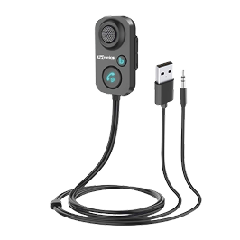 Portronics AUTO 12 in-Car Bluetooth Receiver for Handsfree Calling, Music System, Supports All Smartphones (Black)