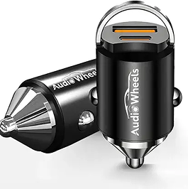 Audio Wheels 130W Dual USB Car Charger – 100W Power Delivery & 30W Fast Charging Mini Adapter