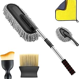 5 PCS Microfiber Car Duster Kit - Interior & Exterior Car Cleaning Detailing Tool Scratch